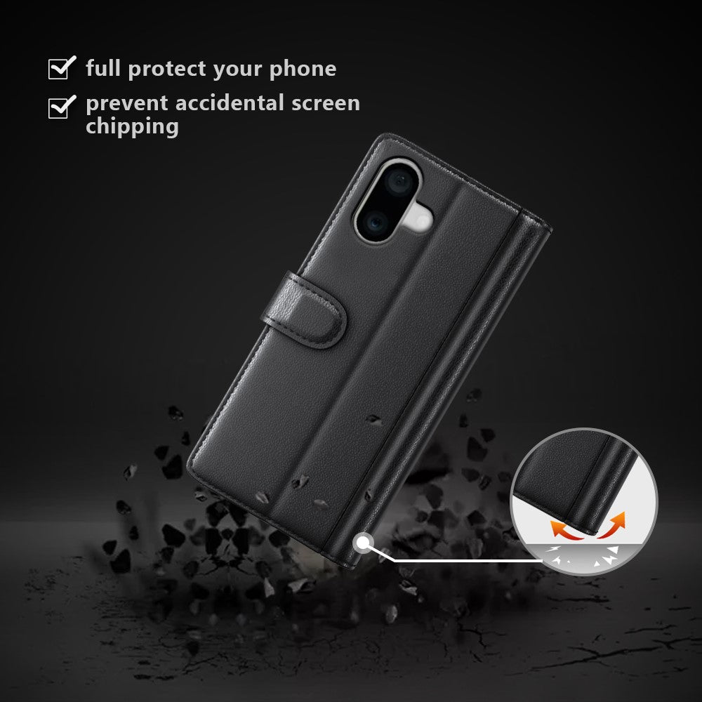 iPhone 16 Plus Echtleder Hülle mit Kartenfach