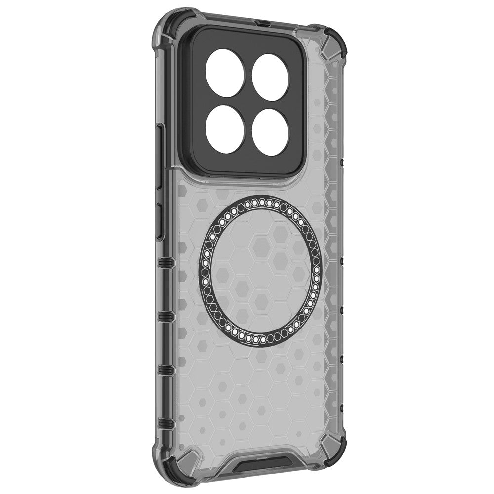 For Xiaomi 14 Pro Magnetic Case Honeycomb TPU+PC Phone Cover with Reinforced Corners