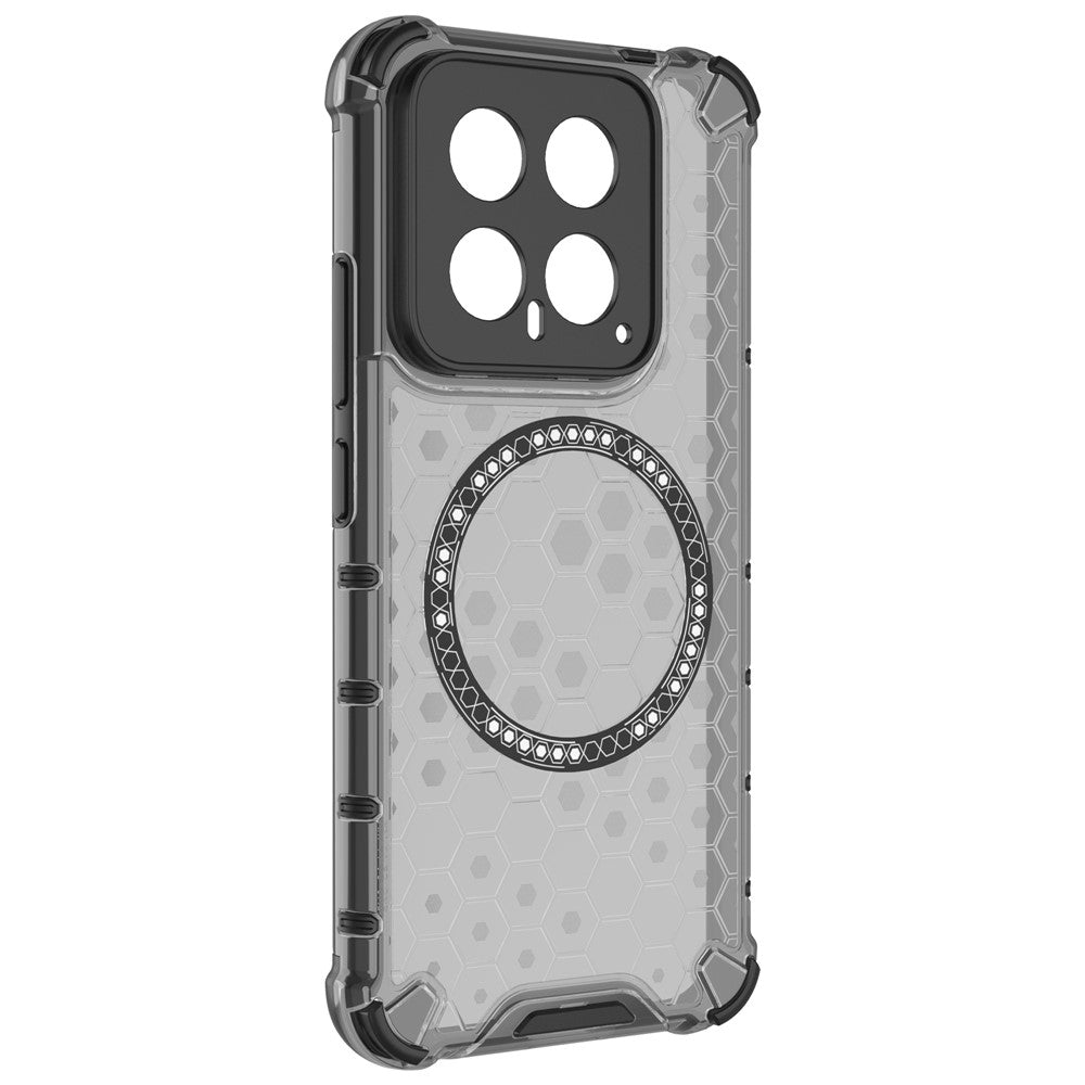 For Xiaomi 14 Magnetic Case Translucent Honeycomb TPU+PC Phone Cover