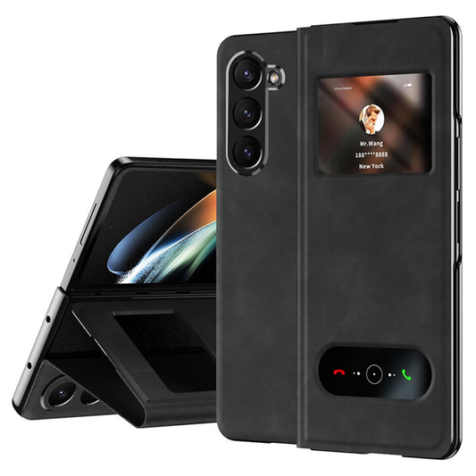 Galaxy Z Fold6 5G – Handyhülle aus Kunststoff und PU-Leder, mit Ständer