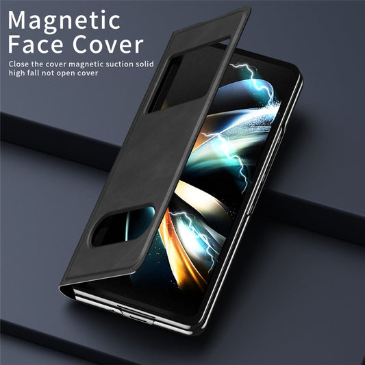 Galaxy Z Fold6 5G – Handyhülle aus Kunststoff und PU-Leder, mit Ständer