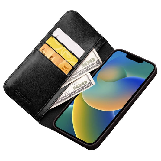 iPhone 14 Echtleder-Handyhülle – Geldbörse & Standfunktion