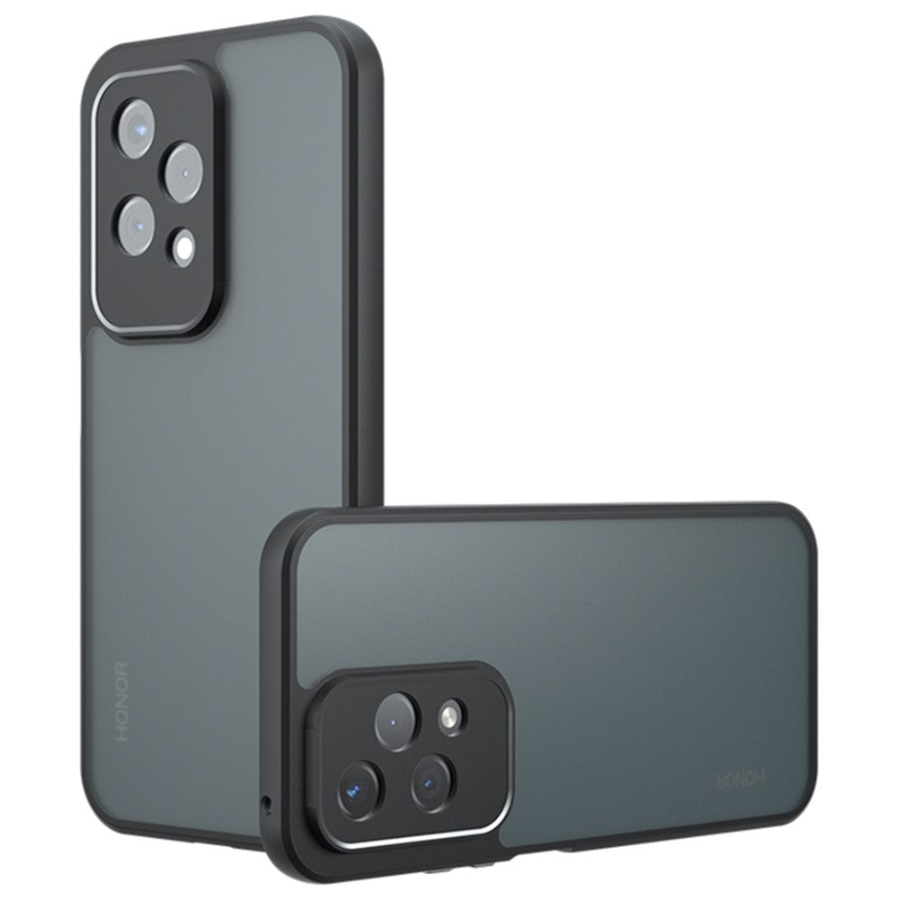 For Honor 200 Lite Case Skin-Touch TPU + PC Matte Phone Back Cover, Transparent Black