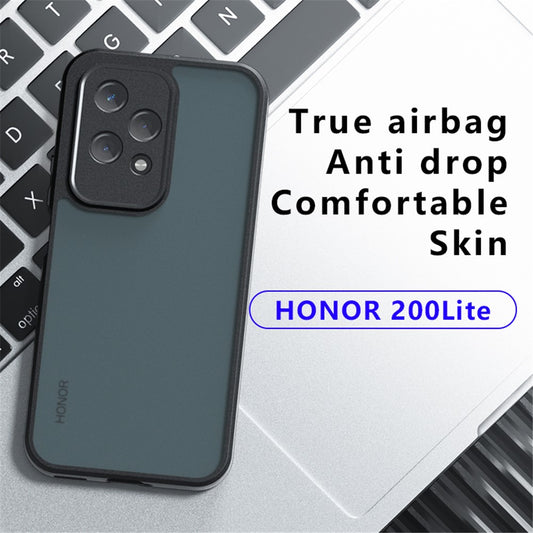 Honor 200 Lite Handyhülle – hautfreundlich TPU + PC Matte , Transparent Schwarz