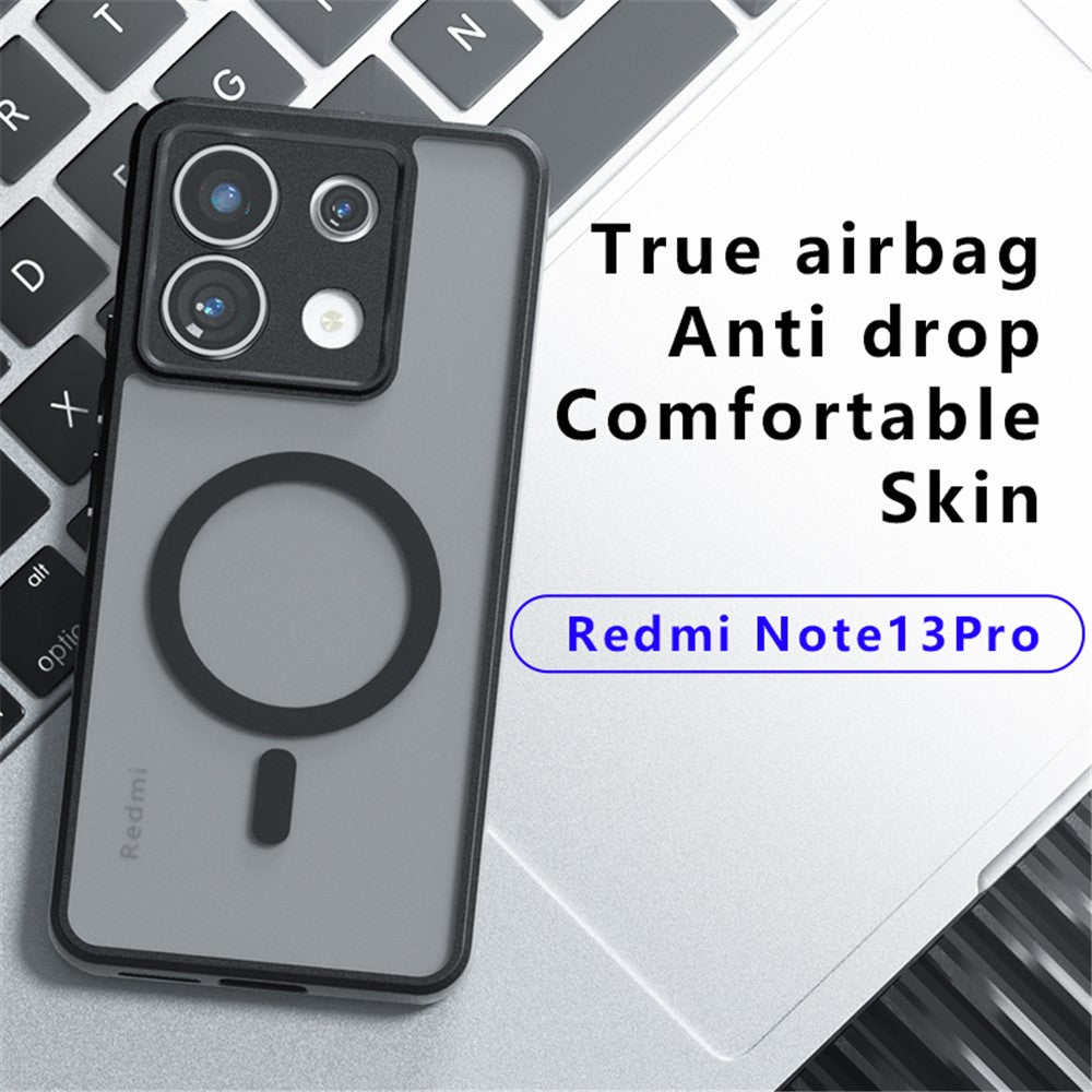 For Xiaomi Redmi Note 13 Pro 5G / Poco X6 5G Matte Case Skin-Touch TPU+PC Phone Cover Magnetic Case