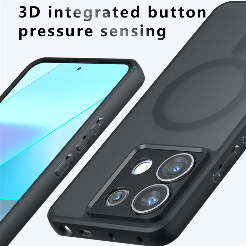 For Xiaomi Redmi Note 13 Pro 5G / Poco X6 5G Matte Case Skin-Touch TPU+PC Phone Cover Magnetic Case
