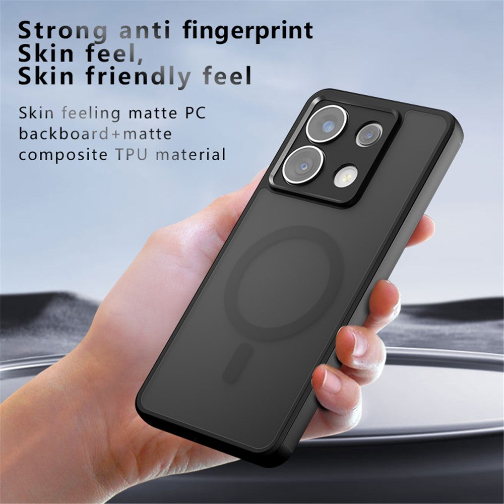 For Xiaomi Redmi Note 13 Pro 5G / Poco X6 5G Matte Case Skin-Touch TPU+PC Phone Cover Magnetic Case
