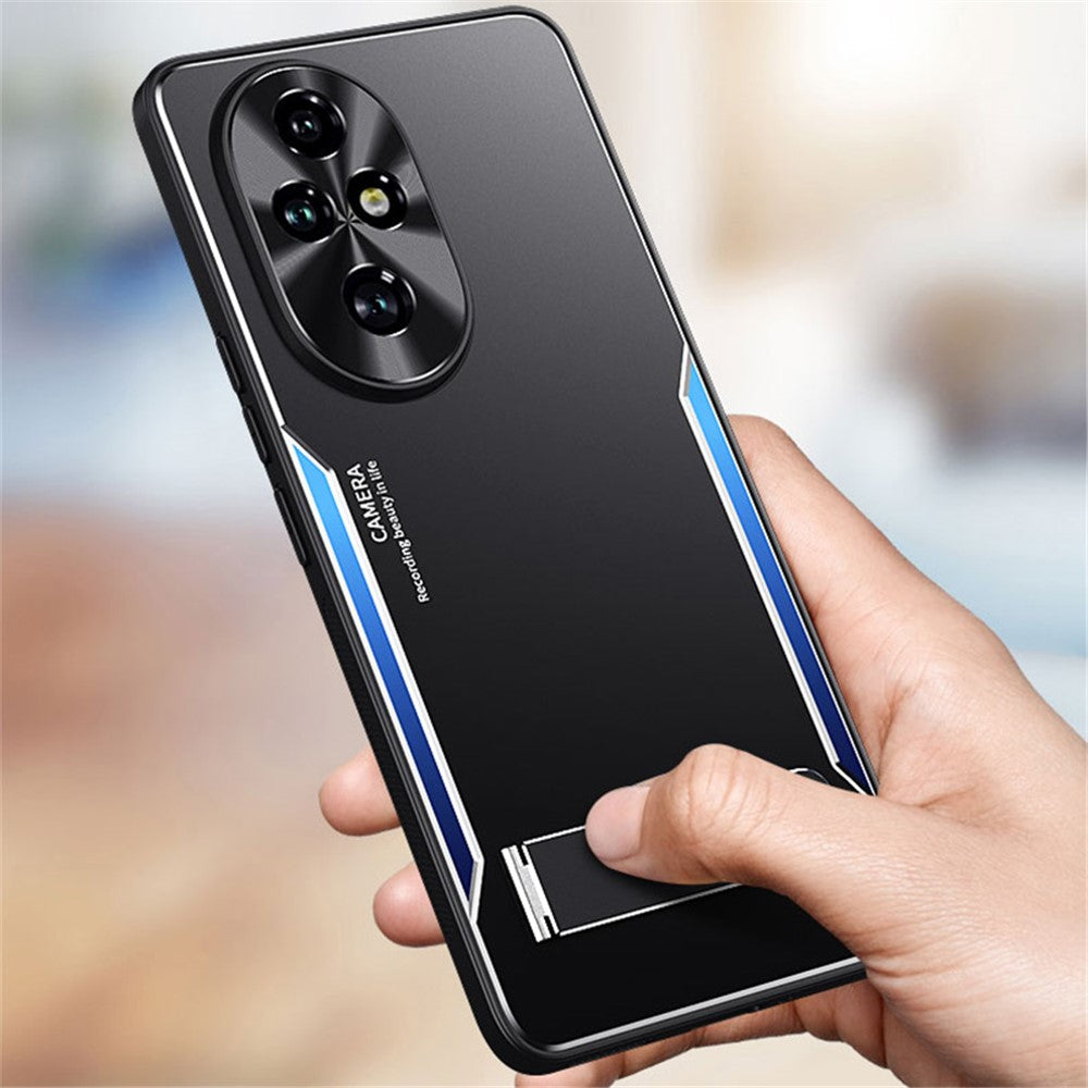 For Honor 200 5G Case Aluminum Alloy + TPU Anti-drop Phone Cover with Kickstand