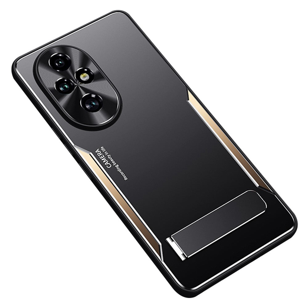 For Honor 200 Pro 5G Case Aluminum Alloy + TPU Anti-Drop Phone Cover with Kickstand
