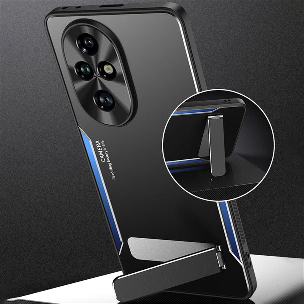 For Honor 200 Pro 5G Case Aluminum Alloy + TPU Anti-Drop Phone Cover with Kickstand