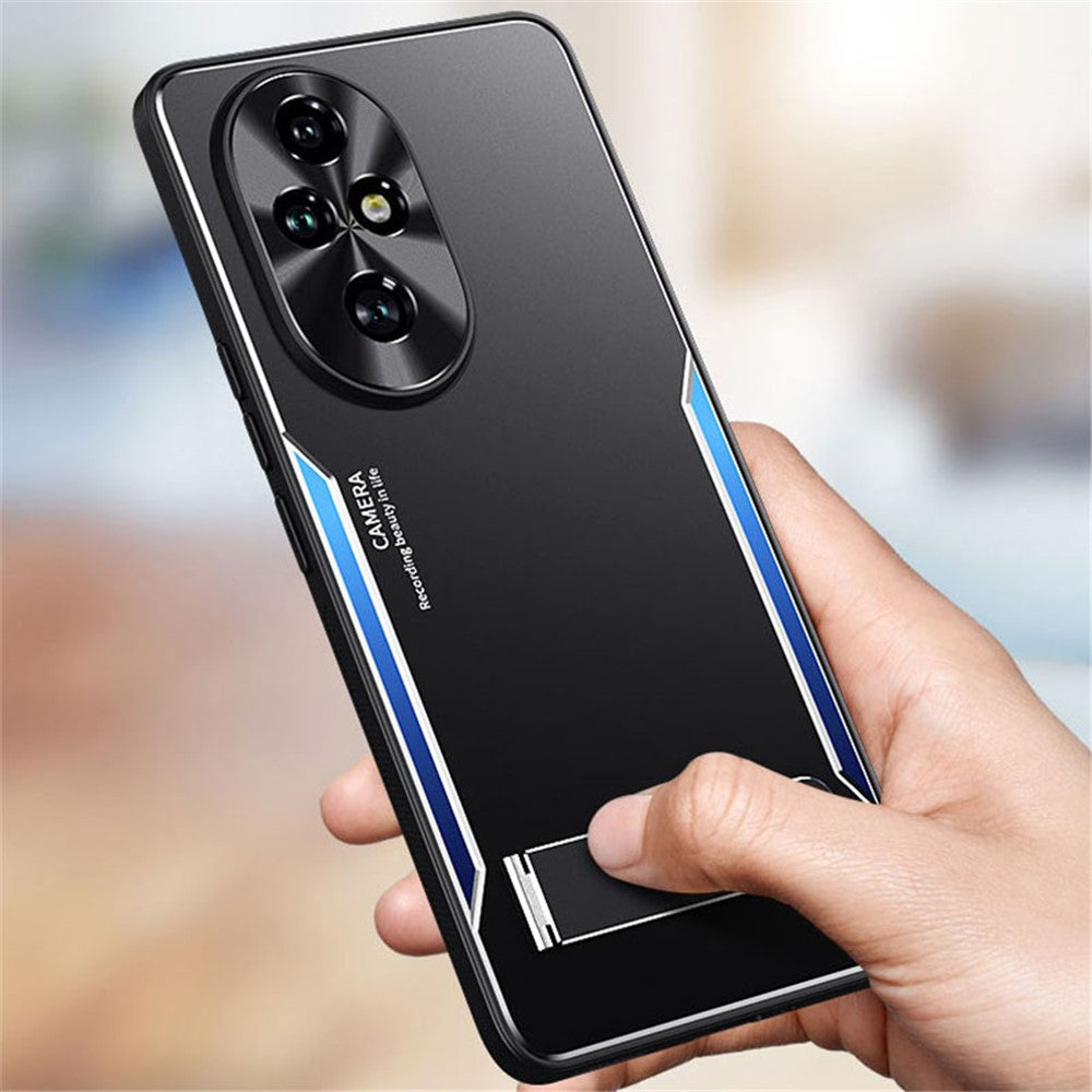 For Honor 200 Pro 5G Case Aluminum Alloy + TPU Anti-Drop Phone Cover with Kickstand