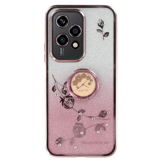 Honor 200 Lite Handyhülle – KADEM mit Ringhalter, Blumen-Design, TPU, glänzende