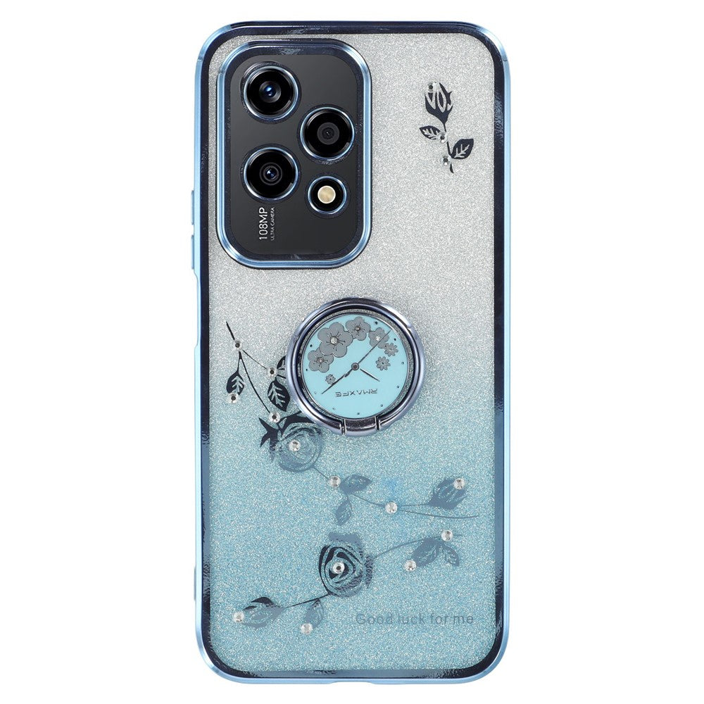KADEM For Honor 200 Lite Case with Ring Holder Flowers Design TPU Shiny Phone Cover