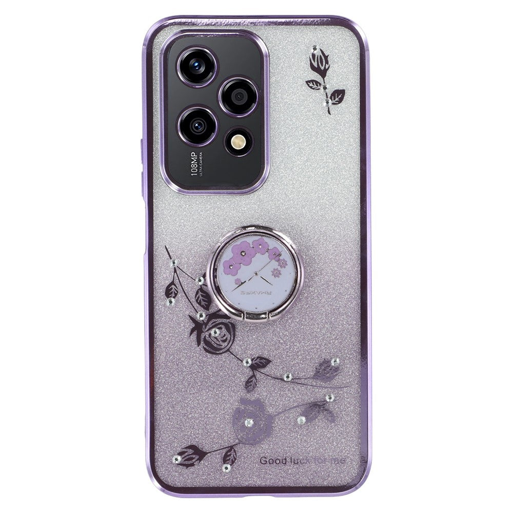 KADEM For Honor 200 Lite Case with Ring Holder Flowers Design TPU Shiny Phone Cover