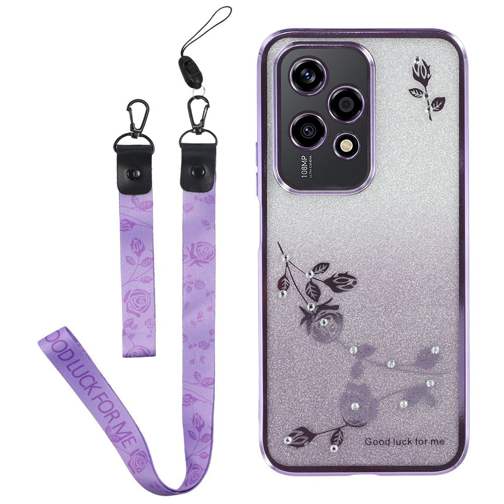 KADEM For Honor 200 Lite Case Glitter Gradient TPU Phone Cover with Lanyard