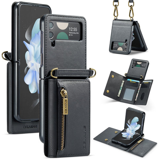 Galaxy Z Flip3 5G – Wallet-Handyhülle aus Kunststoff und PU-Leder, mit Ständer, mit Kartenfach, mit RFID-Schutz
