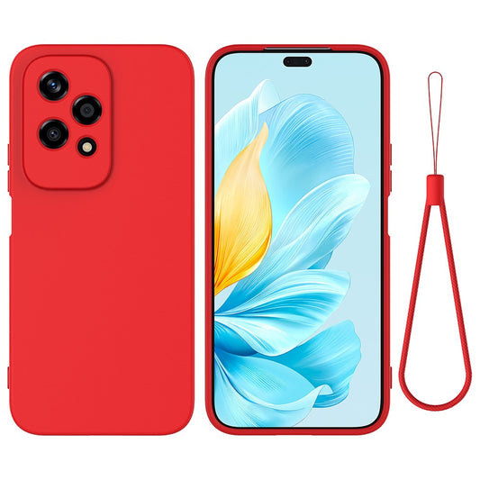 Honor 200 Lite Handyhülle – mit Riemen, flüssige Silikon-, Kameraschutz