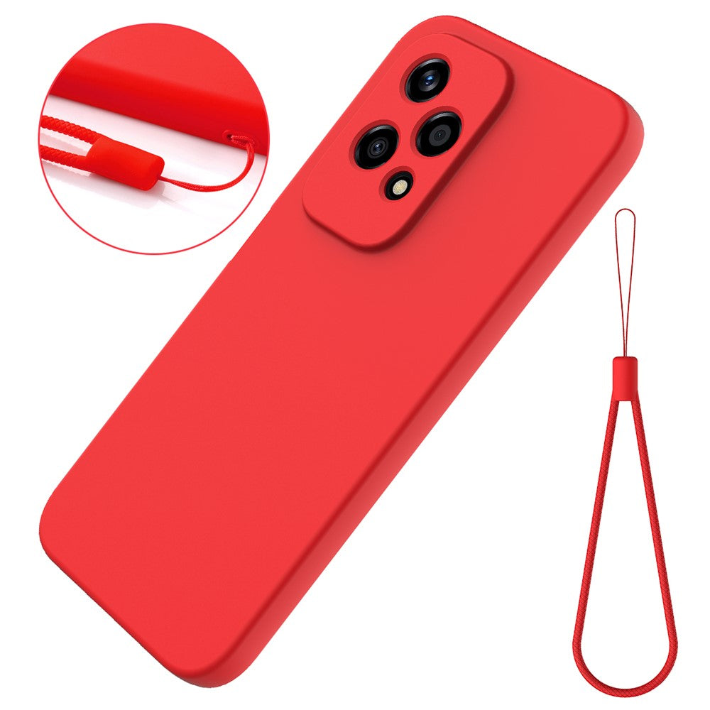 For Honor 200 Lite Case with Strap Liquid Silicone Phone Cover Camera Protection