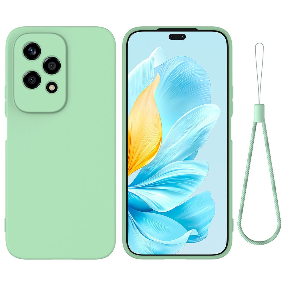 For Honor 200 Lite Case with Strap Liquid Silicone Phone Cover Camera Protection