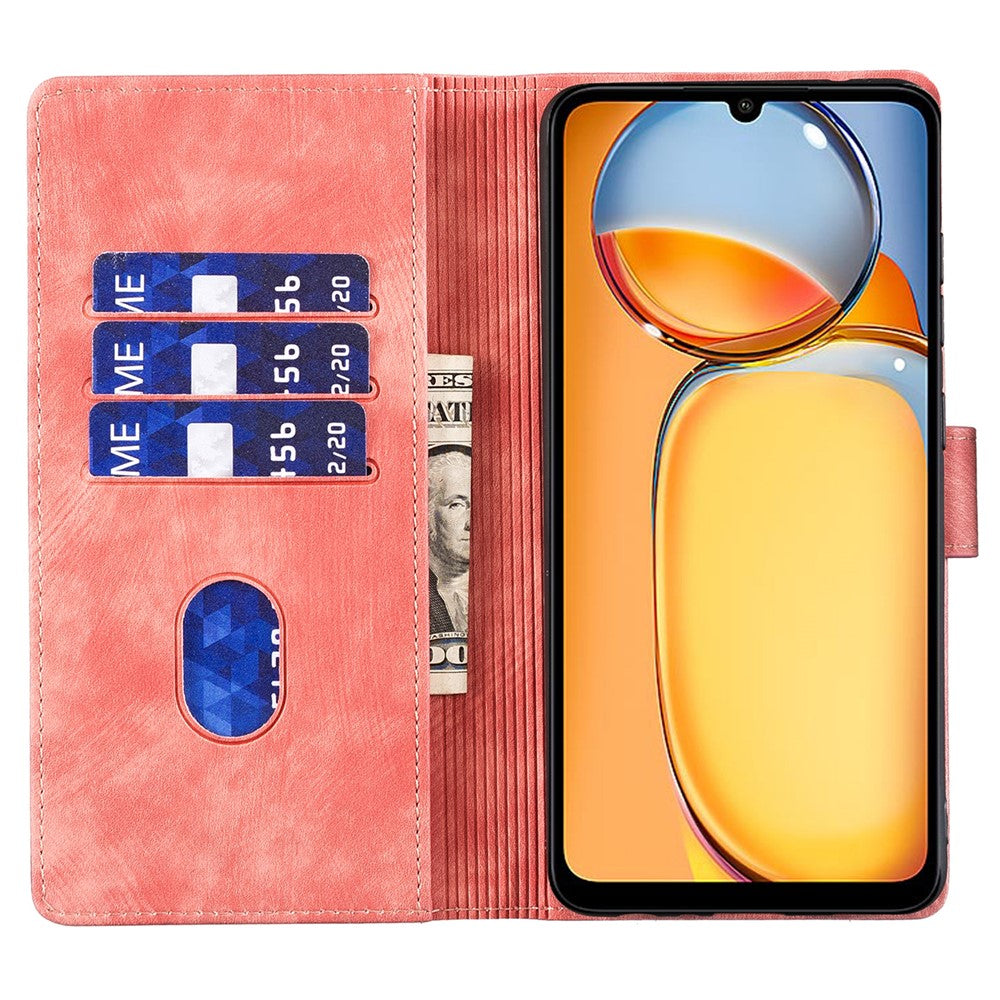For Xiaomi Redmi 13C 4G / 5G / 13R 5G / Poco M6 5G / Poco C65 4G Case Cute Cat Imprint PU Leather Wallet Phone Cover