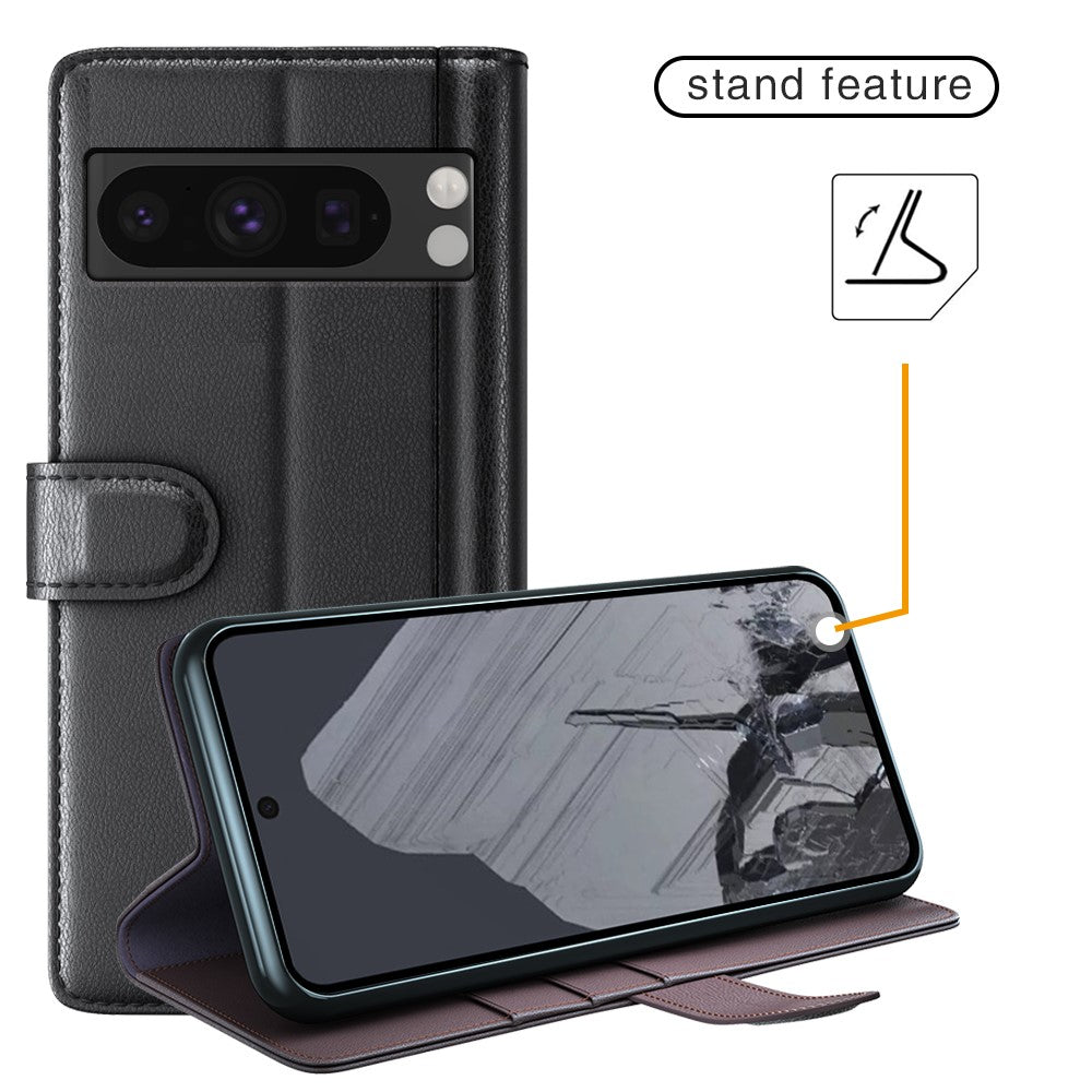 Pixel 8 Pro Echtleder Hülle mit Kartenfach