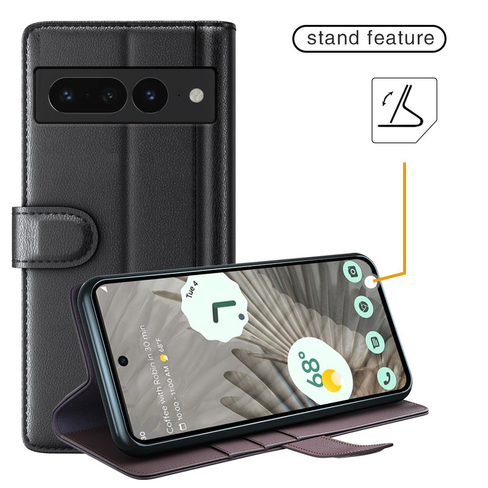 Pixel 7 Pro 5G Echtleder Hülle mit Kartenfach