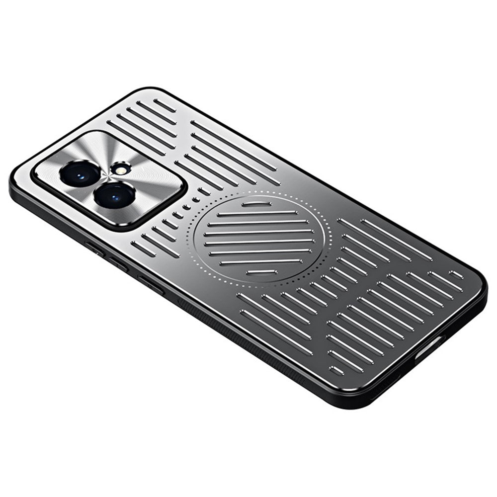 For Honor 100 5G Phone Case TPU+Aluminum Alloy Magnetic Heat Dissipation Back Cover