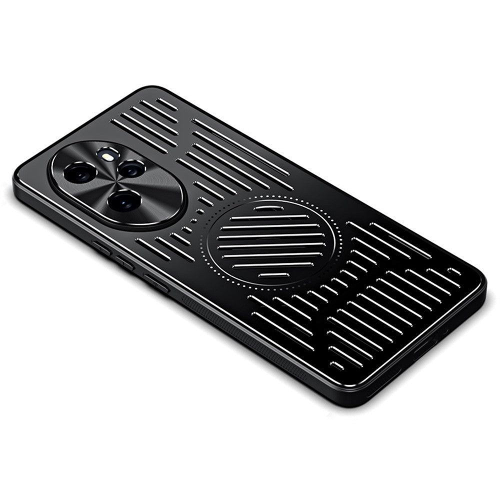 For Honor 100 Pro 5G Mobile Phone Case TPU+Aluminum Alloy Magnetic Heat Dissipation Phone Cover