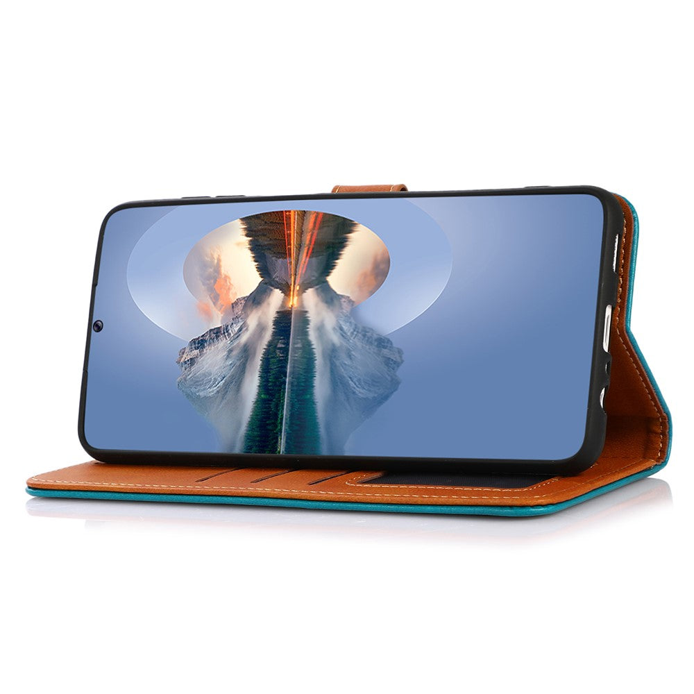 KHAZNEH For Honor 200 Lite Phone Stand Case PU Leather Phone Cover with Gold Magnetic Buckle Decor