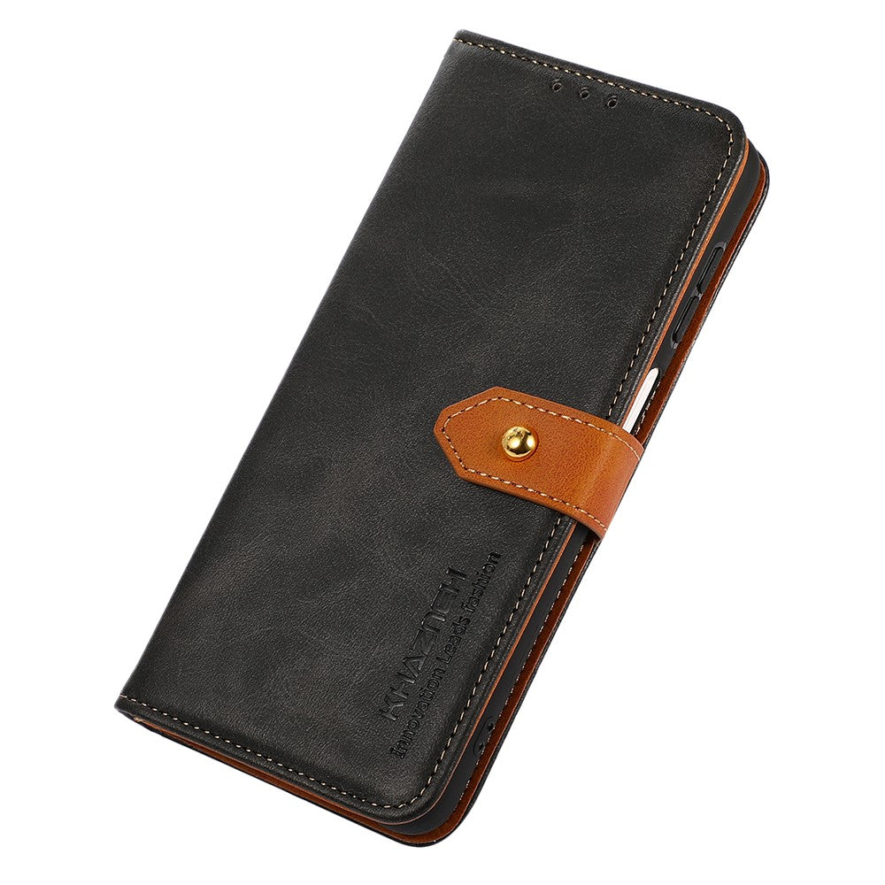 KHAZNEH For Honor 200 Lite Phone Stand Case PU Leather Phone Cover with Gold Magnetic Buckle Decor