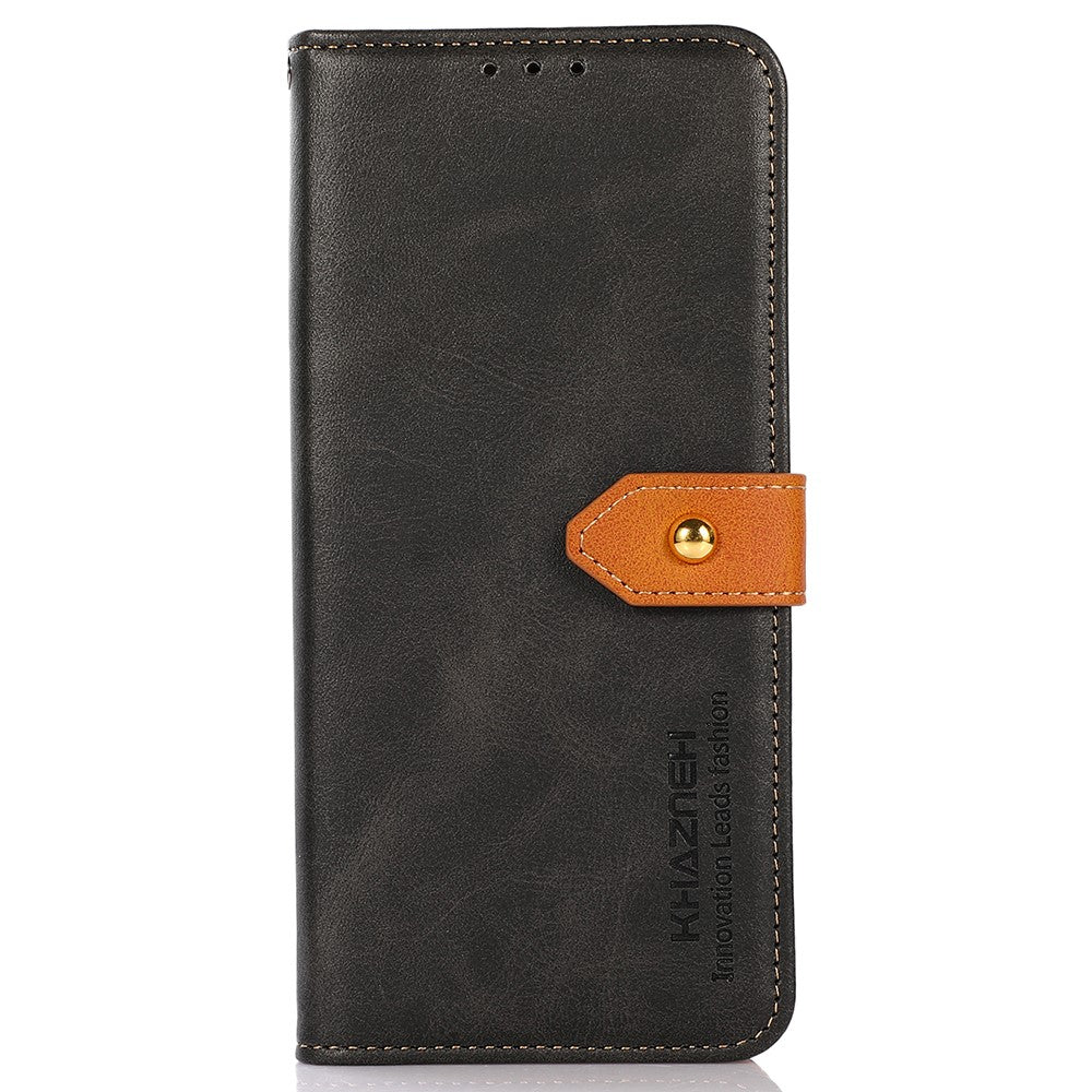 KHAZNEH For Honor 200 Lite Phone Stand Case PU Leather Phone Cover with Gold Magnetic Buckle Decor