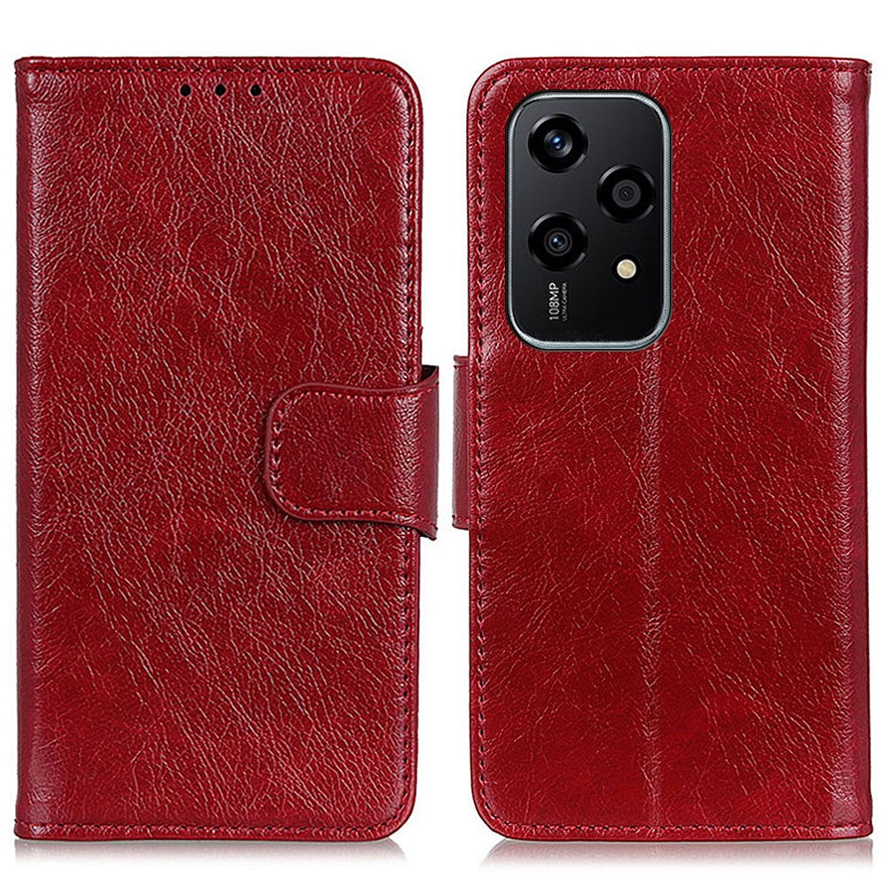 For Honor 200 Lite Mobile Phone Case Nappa Texture Split Leather Cell Phone Cover
