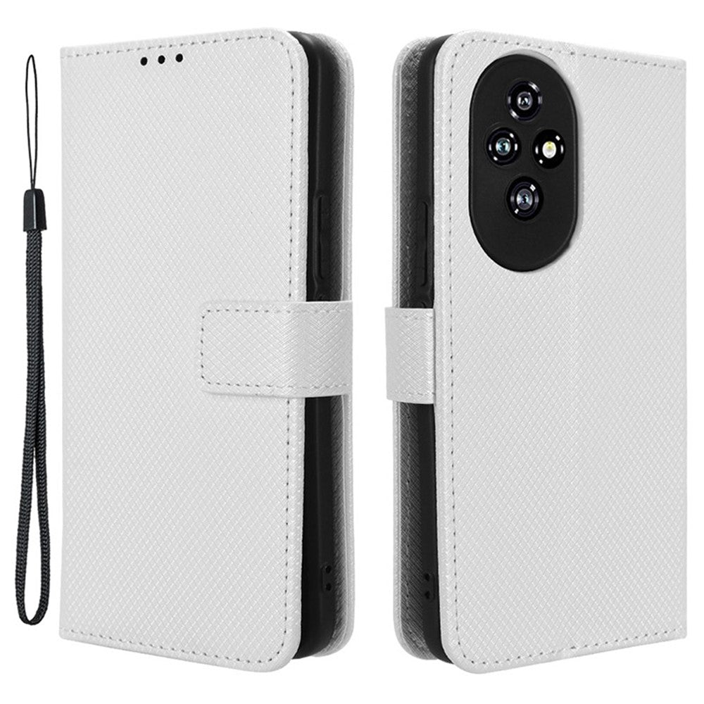 For Honor 200 5G Protective Case Diamond Texture Leather Phone Cover with Wallet