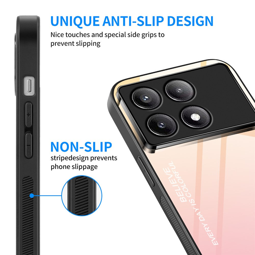 For Xiaomi Poco F6 Pro 5G / Redmi K70 5G / K70 Pro Case Tempered Glass Phone Cover Gradient Color