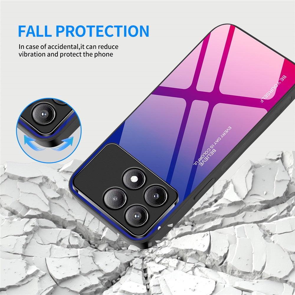 For Xiaomi Poco F6 Pro 5G / Redmi K70 5G / K70 Pro Case Tempered Glass Phone Cover Gradient Color