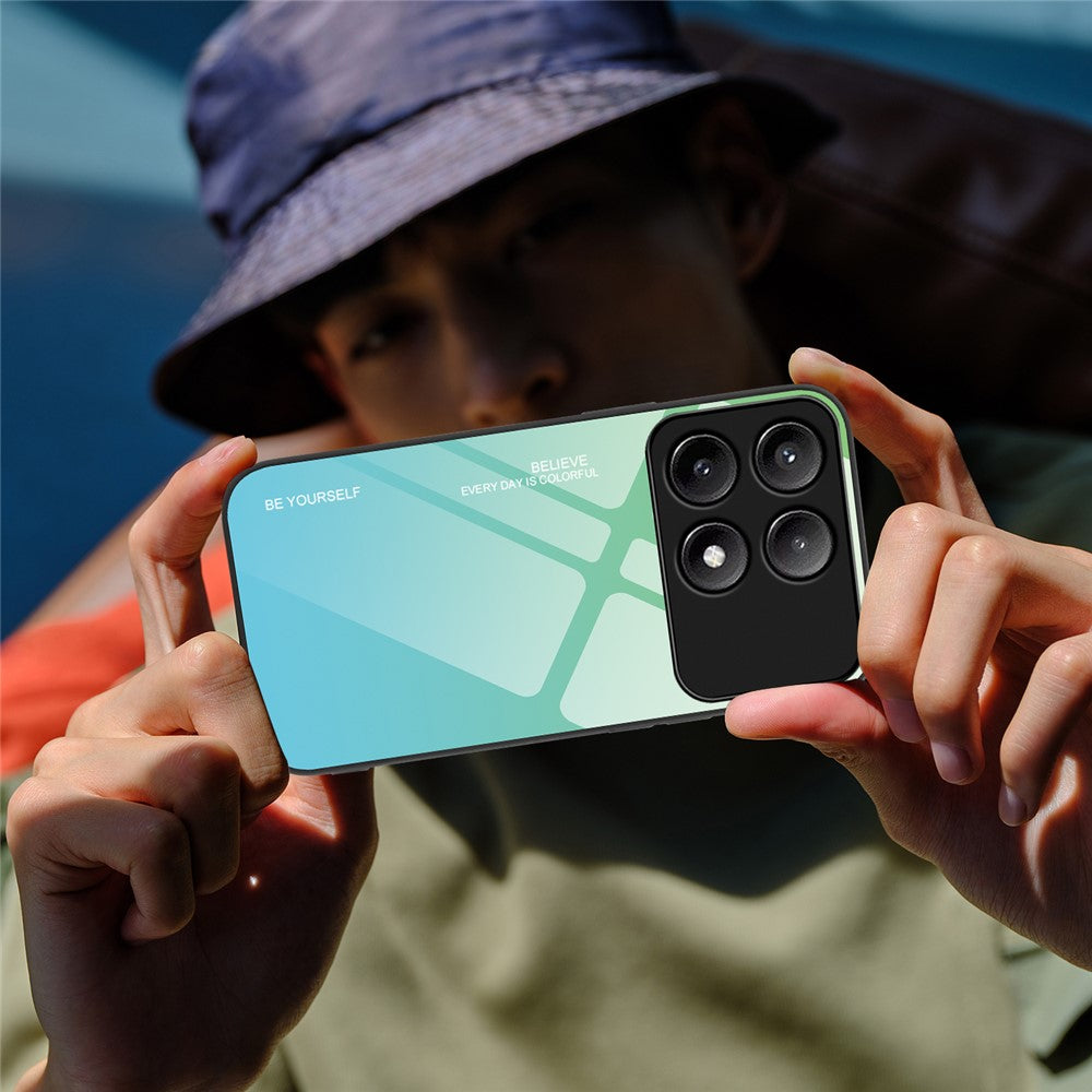 For Xiaomi Poco F6 Pro 5G / Redmi K70 5G / K70 Pro Case Tempered Glass Phone Cover Gradient Color