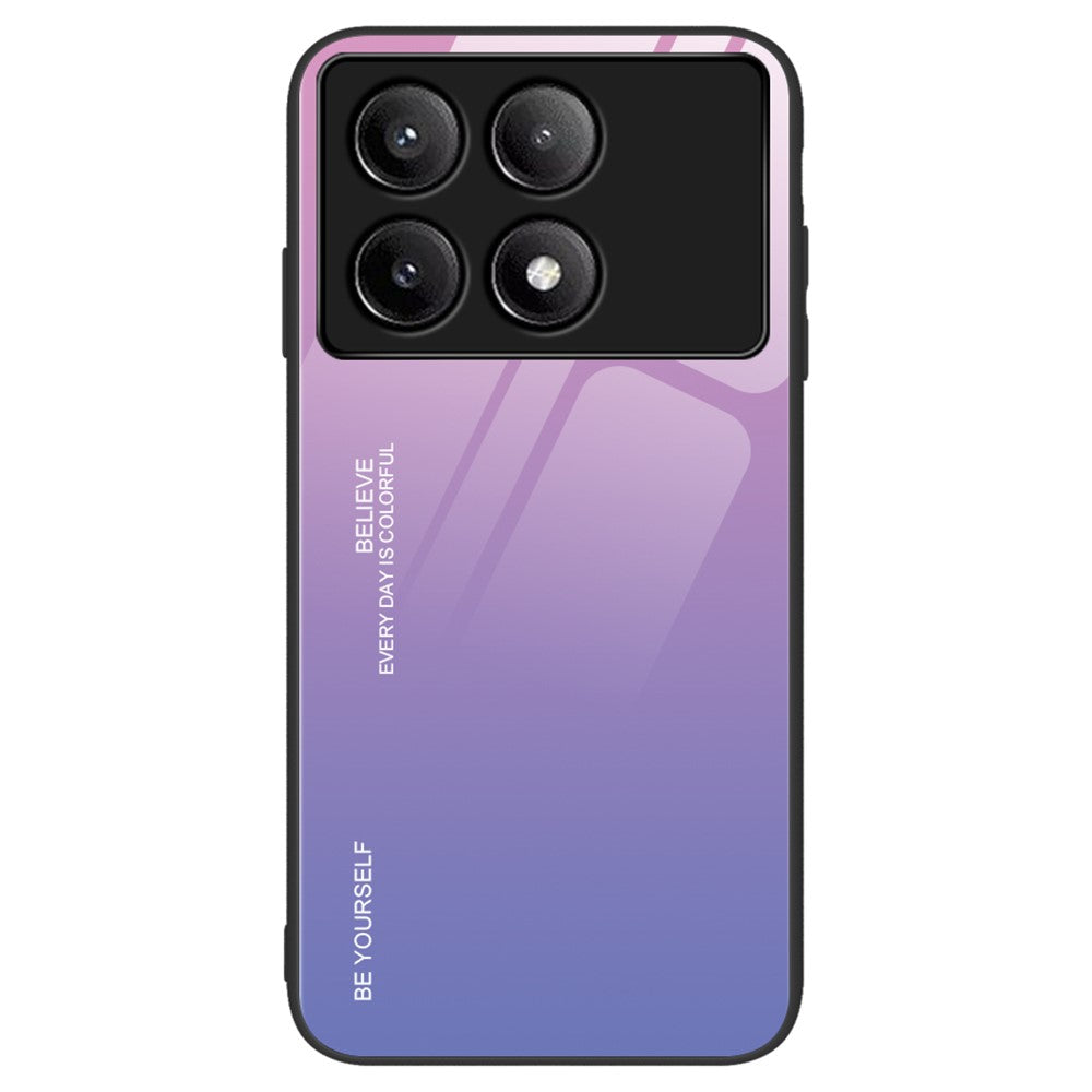 For Xiaomi Poco F6 Pro 5G / Redmi K70 5G / K70 Pro Case Tempered Glass Phone Cover Gradient Color