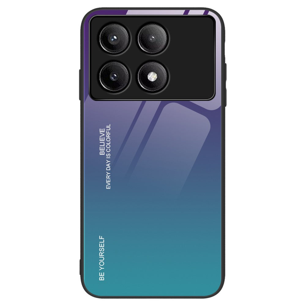 For Xiaomi Poco F6 Pro 5G / Redmi K70 5G / K70 Pro Case Tempered Glass Phone Cover Gradient Color