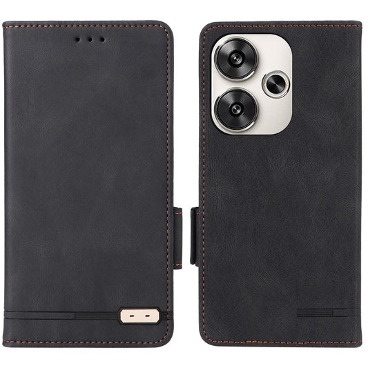 For Xiaomi Poco F6 5G / Redmi Turbo 3 5G Case Leather Phone Cover Hardware Decor Folio Book Wallet