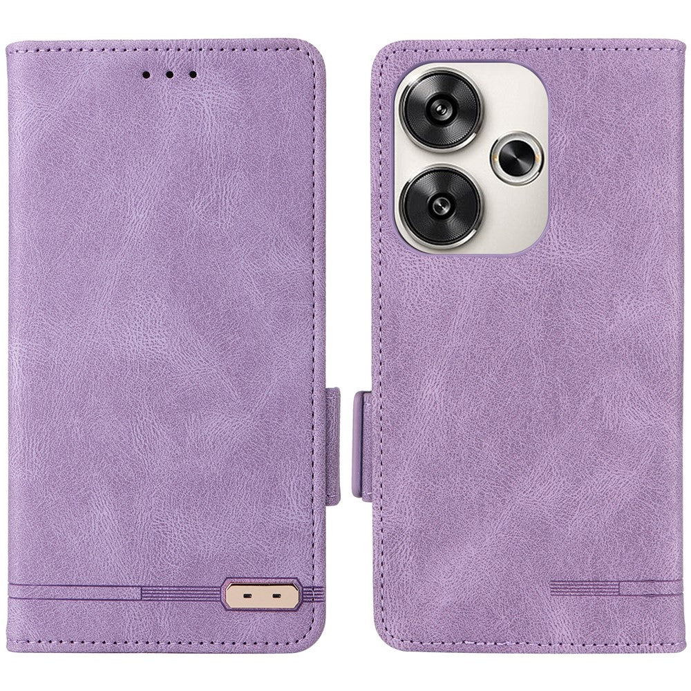 For Xiaomi Poco F6 5G / Redmi Turbo 3 5G Case Leather Phone Cover Hardware Decor Folio Book Wallet