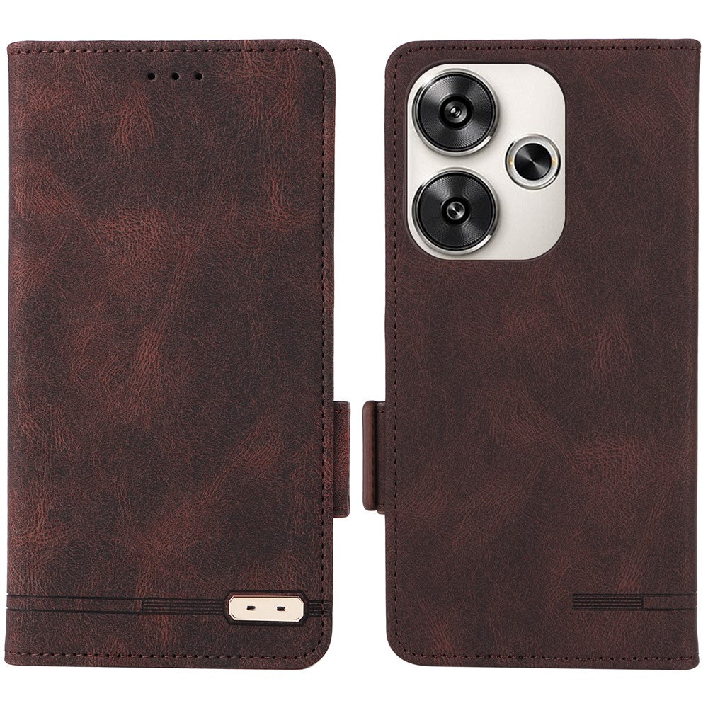 For Xiaomi Poco F6 5G / Redmi Turbo 3 5G Case Leather Phone Cover Hardware Decor Folio Book Wallet