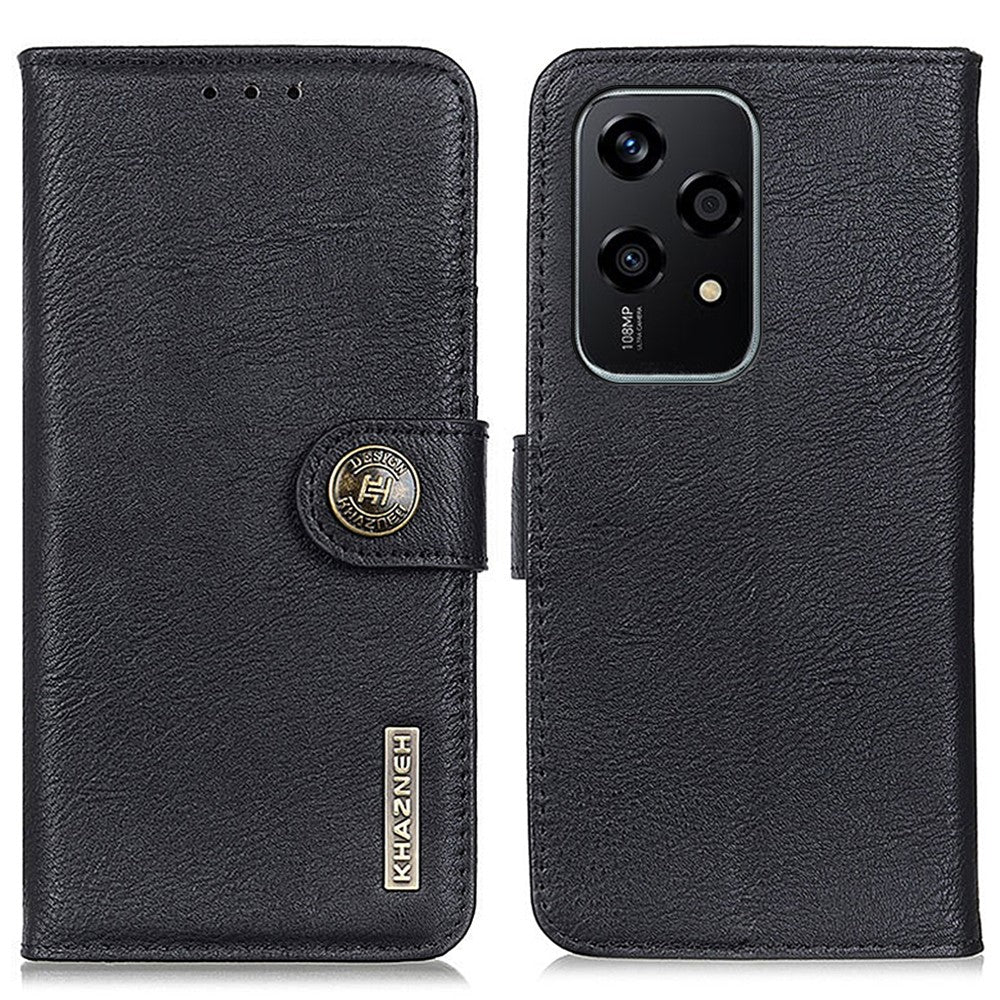 KHAZNEH For Honor 200 Lite Case Cowhide Texture Leather Mobile Phone Cover with Wallet