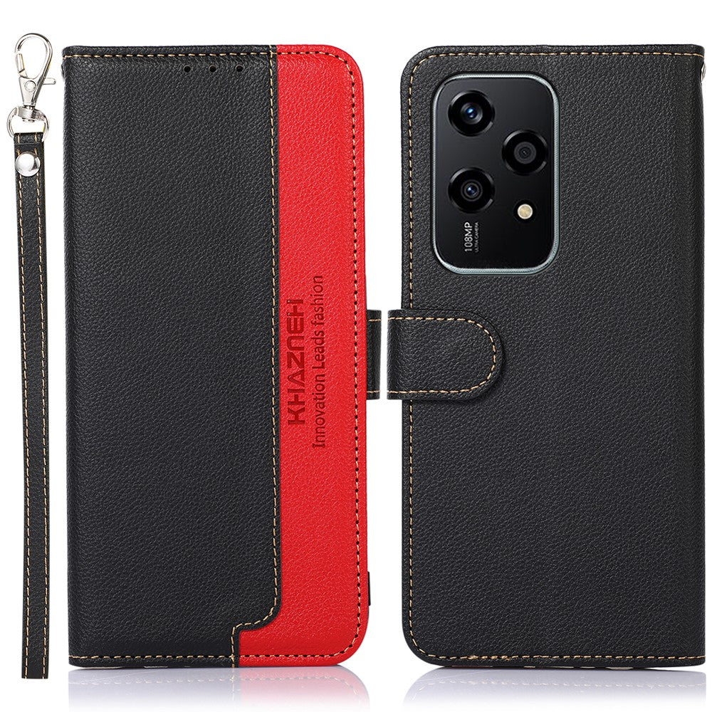 KHAZNEH For Honor 200 Lite Case Leather Wallet Phone Cover Litchi Texture RFID Blocking