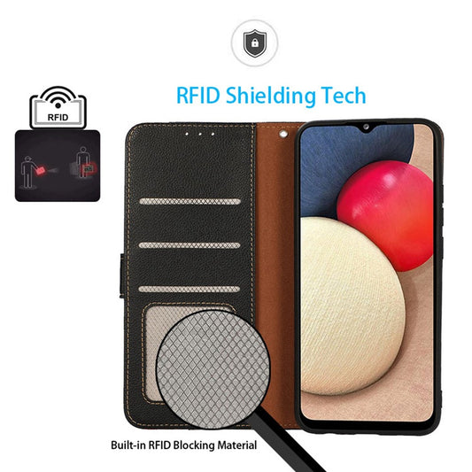 Honor 200 Lite Handyhülle – KHAZNEH Leder Brieftasche Litchi Textur RFID-Blockierung
