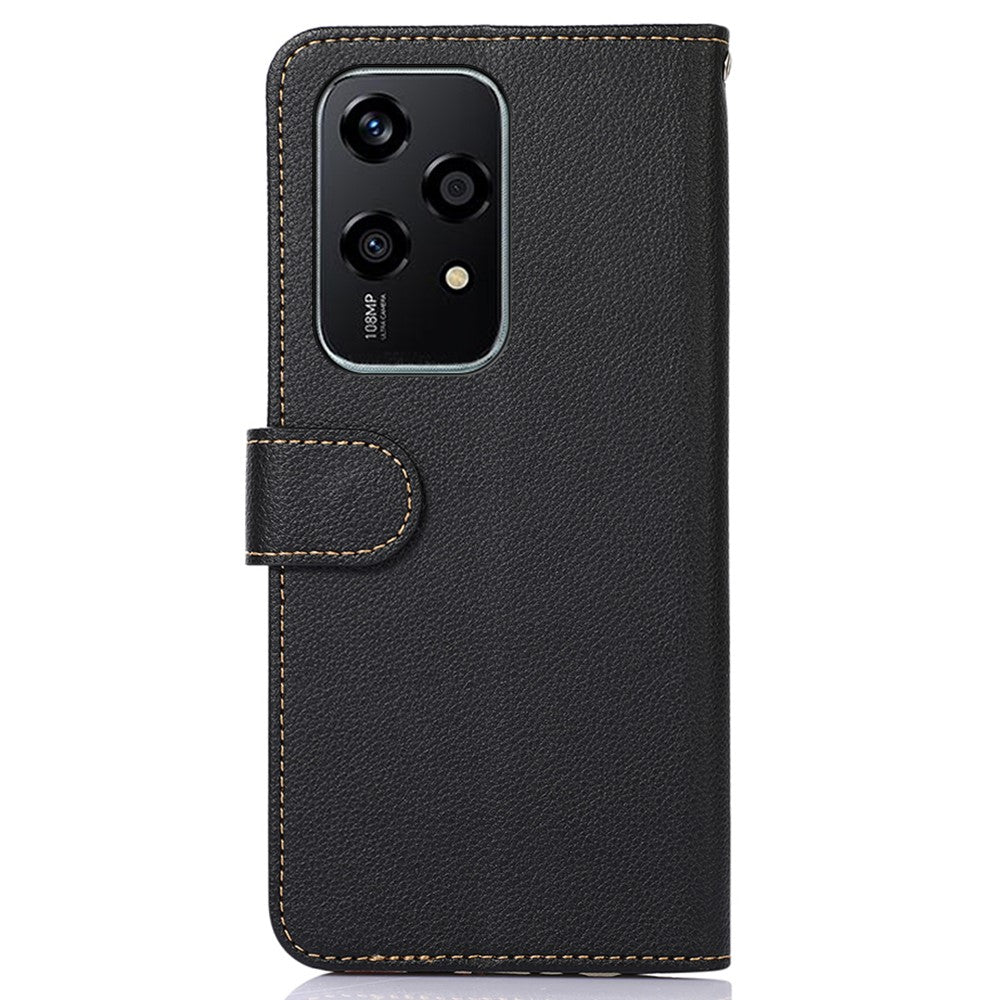 KHAZNEH For Honor 200 Lite Case Leather Wallet Phone Cover Litchi Texture RFID Blocking