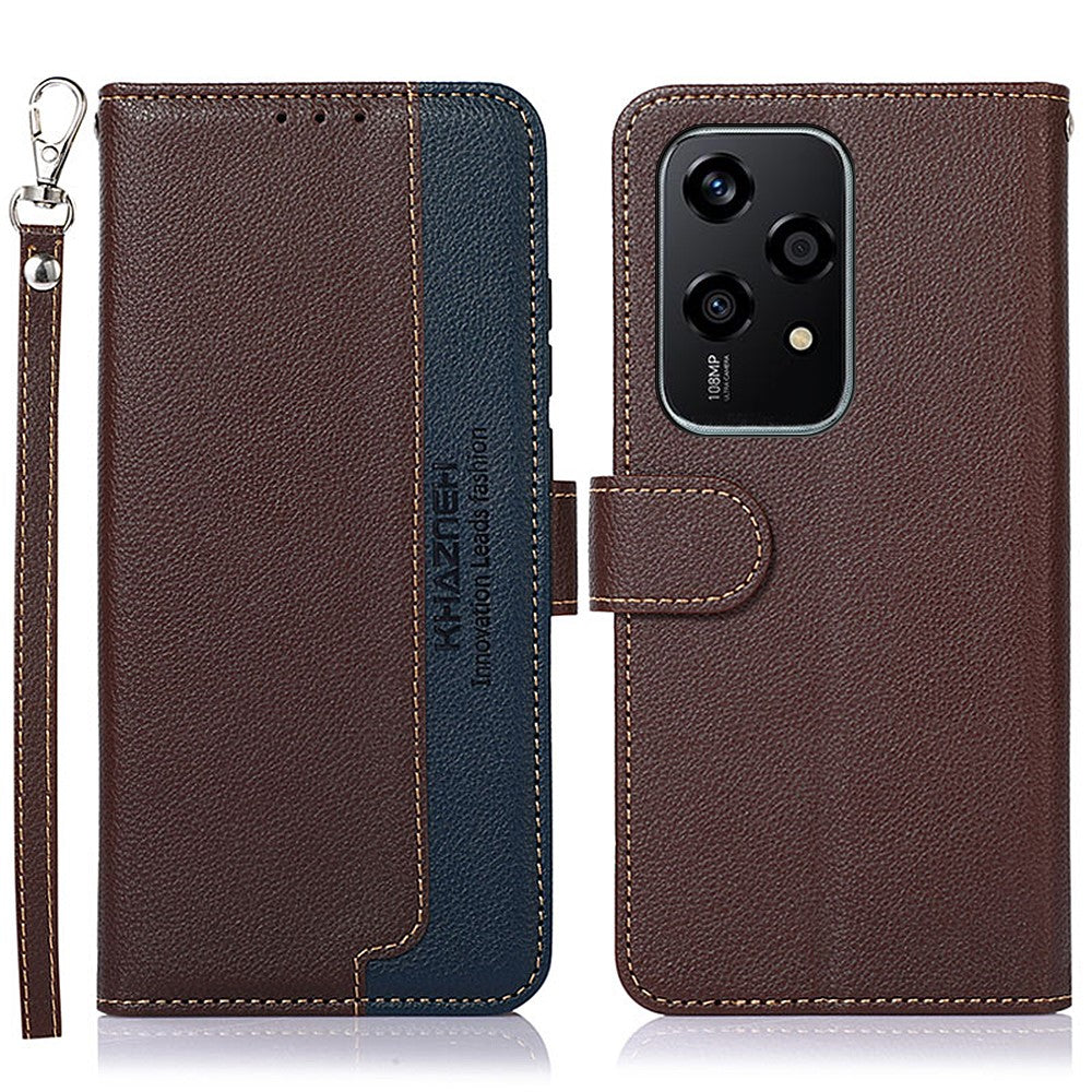 KHAZNEH For Honor 200 Lite Case Leather Wallet Phone Cover Litchi Texture RFID Blocking