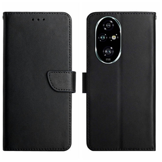 Honor 200 5G Handyhülle – HT02 aus echtem Rindsleder, einfarbig, Handy-Geldbörsen-Abdeckung
