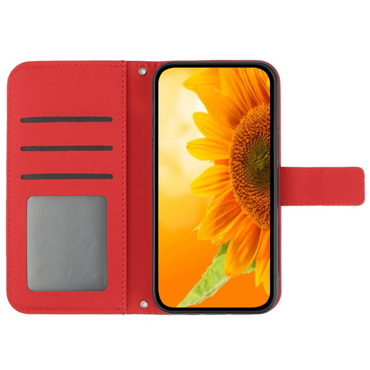 iPhone 16 Pro Wallet-Hülle – Sonnenblume aufgedruckt, mit Ständer & Riemen