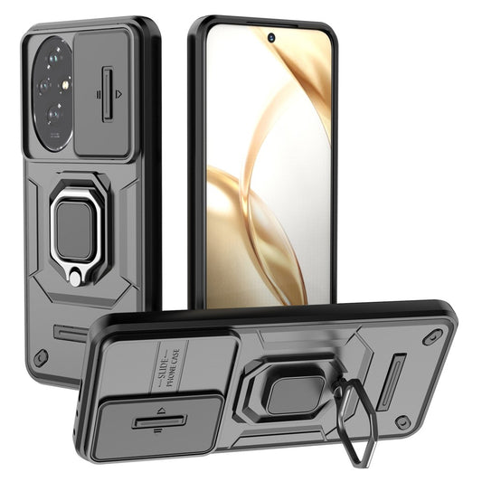 Honor 200 5G Handyhülle – Gehäuse-Objektivabdeckung, Ständer, PC + TPU-Telefonschale