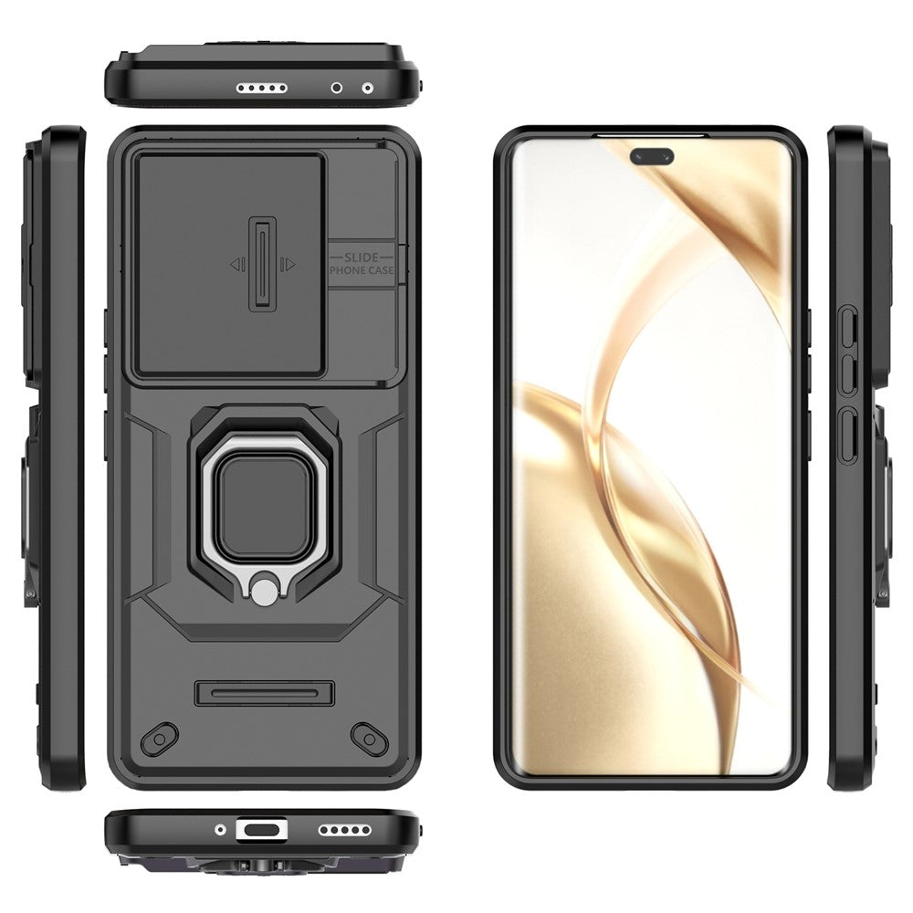 For Honor 200 Pro 5G Case Lens Cover PC+TPU Phone Cover with Kickstand
